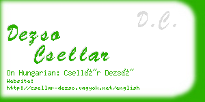 dezso csellar business card